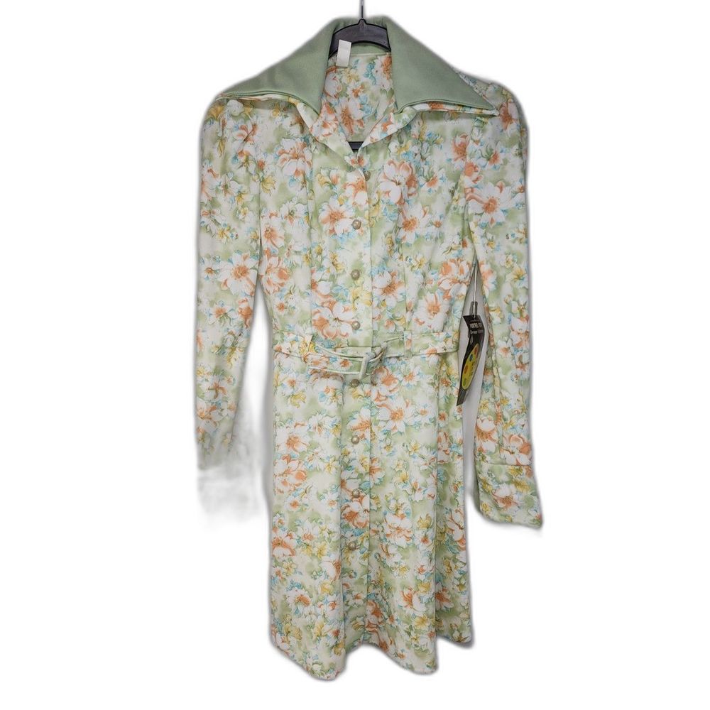 Vintage 60's or 70's Floral Button-up Dress Size 5